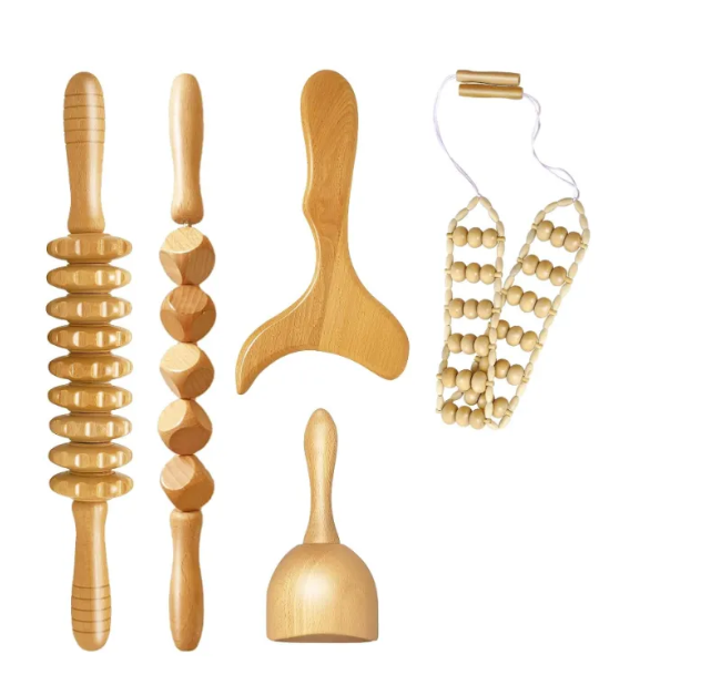Ensemble de Rouleaux à Main en Bois Anti-Cellulite (Options Multiples)