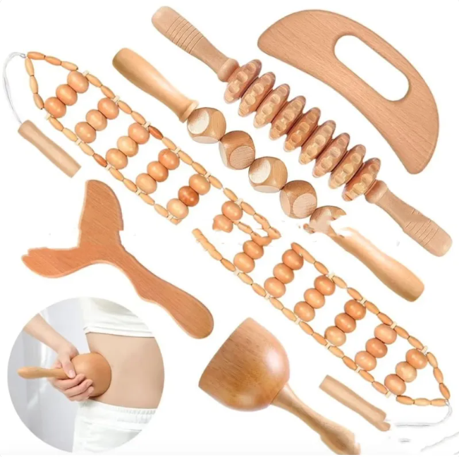Ensemble de Rouleaux à Main en Bois Anti-Cellulite (Options Multiples)