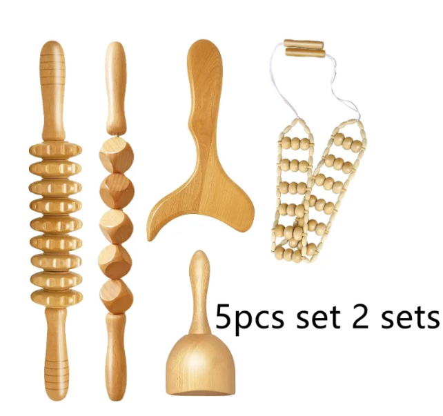 Ensemble de Rouleaux à Main en Bois Anti-Cellulite (Options Multiples)