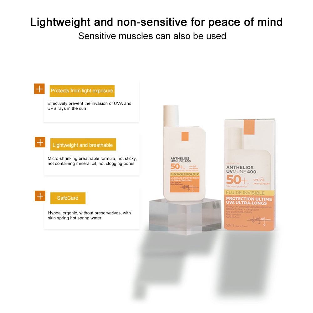 Crème Solaire Légère SPF 50 pour Peau Sensible