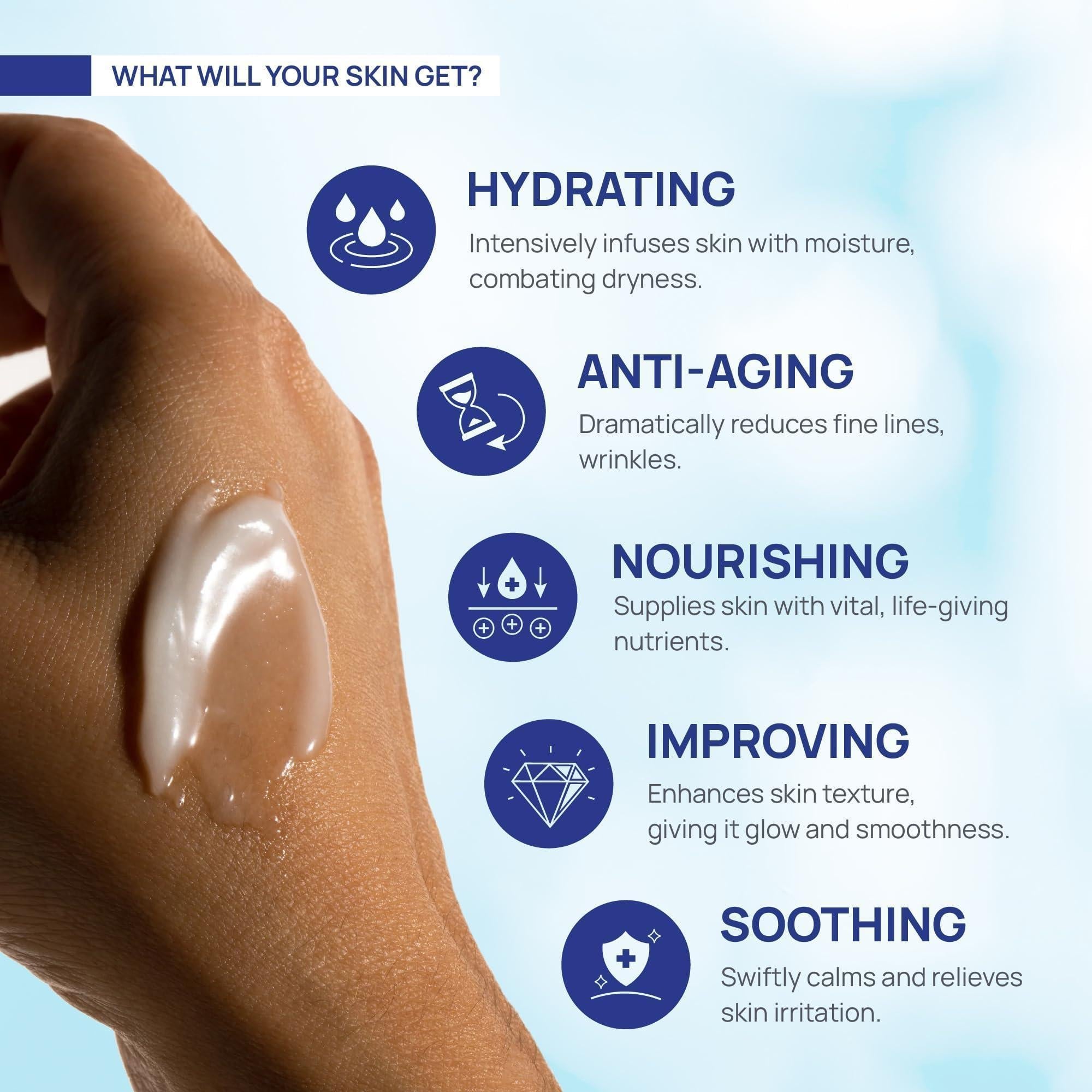 Crème au Rétinol pour le Visage: Hydratant au Collagène et Rétinol avec Acide Hyaluronique