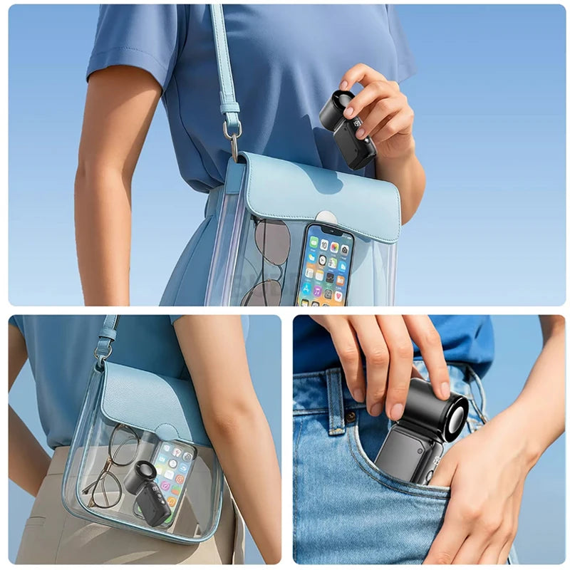 Mini handheld fan, portable small electric fan, USB charging portable pocket fan, suitable for outdoor, travel, and office use