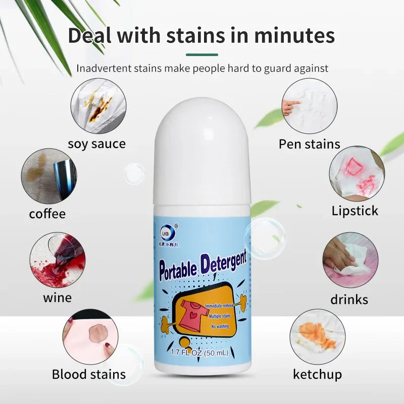 50/150ML Clothes Stain Removal Rolling Ball Portable  Stain Cleaning Detergent Decontamination Pen Cleaning Dust Cleaner Remover