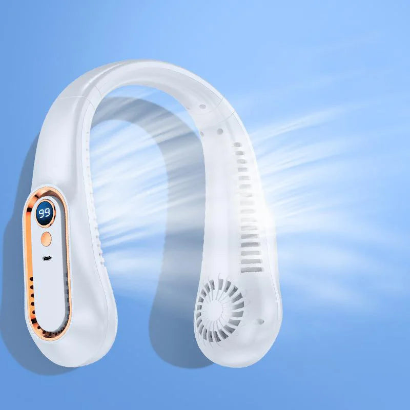 Lenovo 8000mAhVentilateur de cou suspendu portable, ventilateur tour de cou sans pales, affichage numérique de la batterie, refroidisseur d'air, ventilateur électrique rechargeable par USB