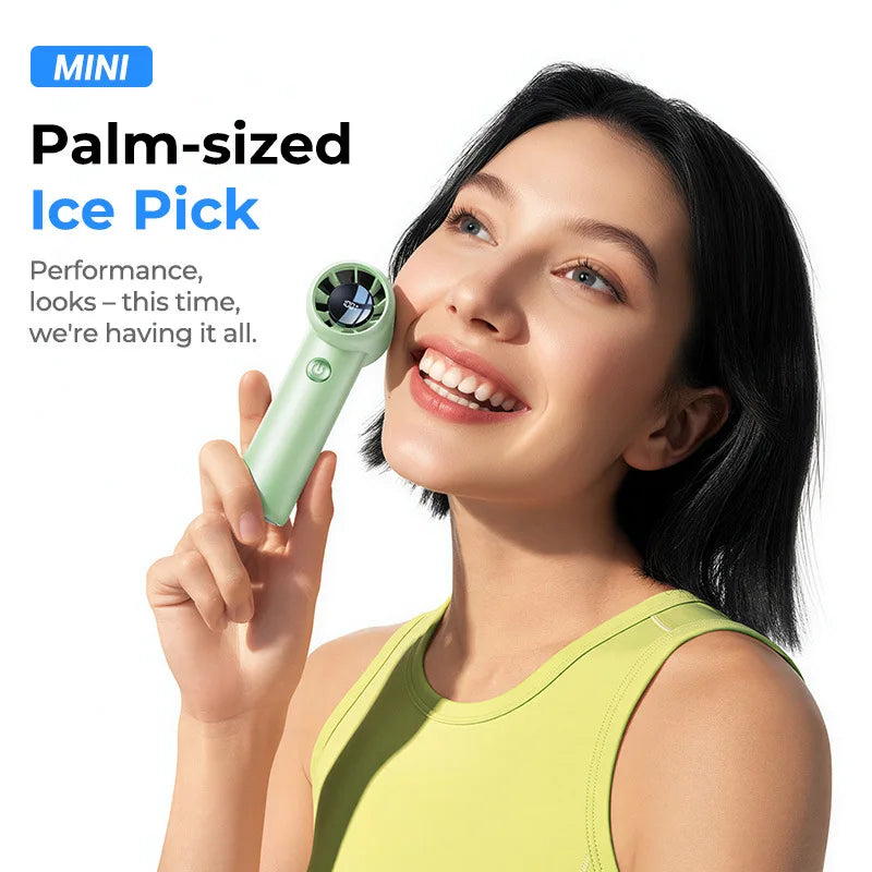 Long Battery Life High Speed Turbo Mini Fan USB Rechargeable Brushless Motor with Digital Display Portable Outdoor Travel Gadget