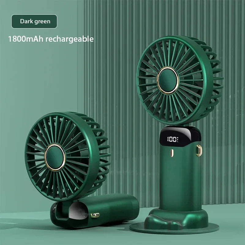 NEW Portable 5 Speed Handheld Cooling Fan USB Rechargeable Mini Fan with Phone Stand Safe for Children Great for Outdoor Travel