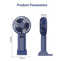 3000mAh  Mini Camping Fan Foldable Portable Neck Hanging Fans 5 Speed USB Rechargeable Fan with Phone Stand and Display Screen