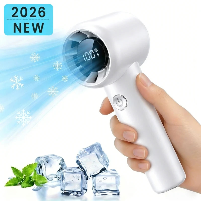 Long Battery Life High Speed Turbo Mini Fan USB Rechargeable Brushless Motor with Digital Display Portable Outdoor Travel Gadget