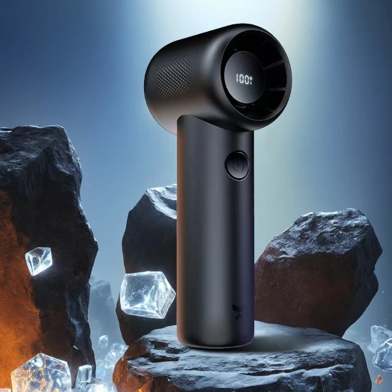 Long Battery Life High Speed Turbo Mini Fan USB Rechargeable Brushless Motor with Digital Display Portable Outdoor Travel Gadget