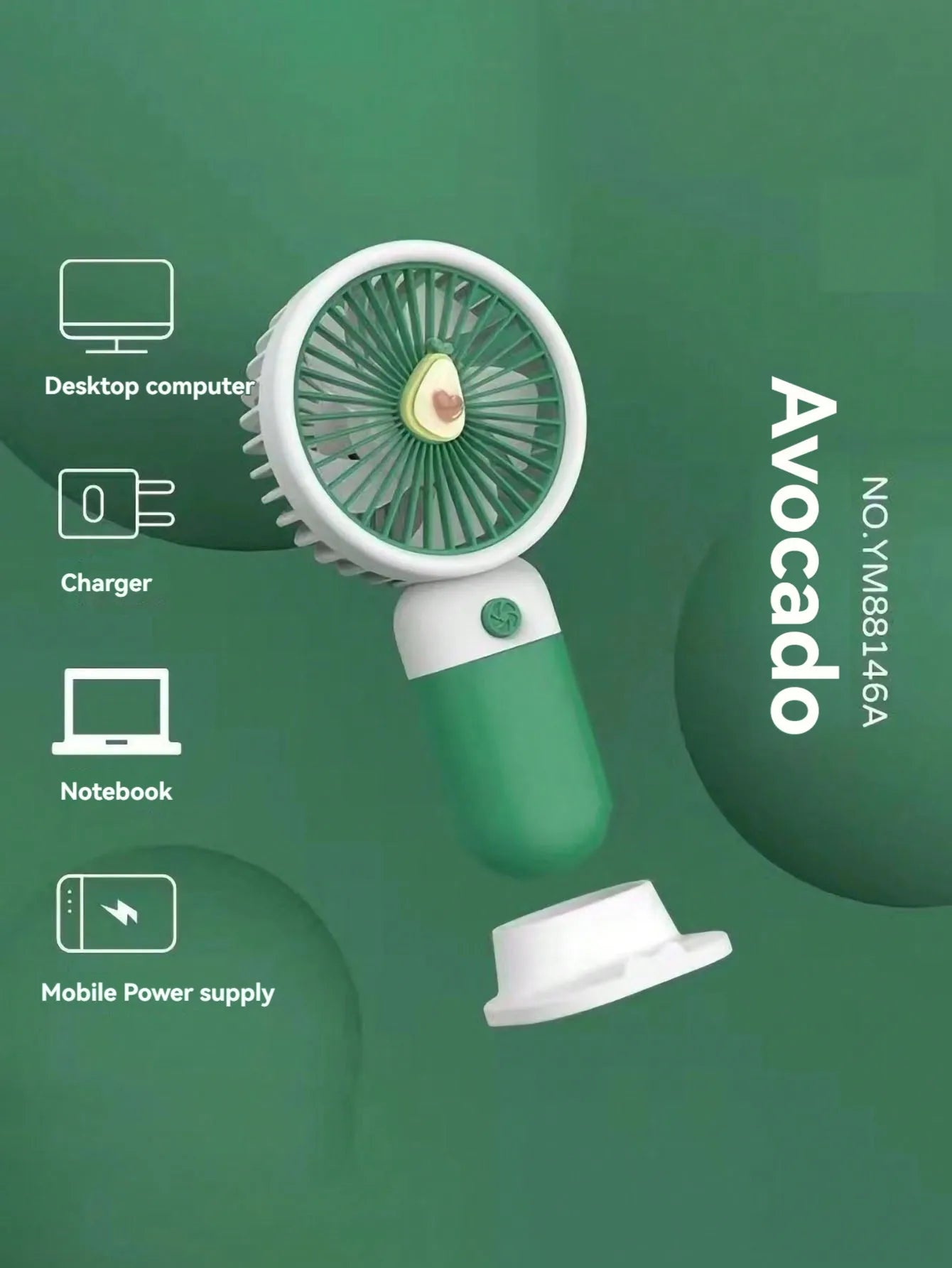 Mobile phone stand Small fan Handheld usb charging mini fruit portable office student electric fan