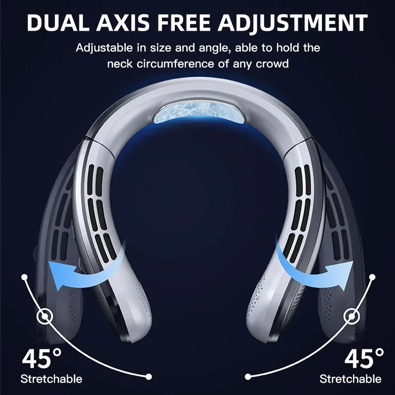 Lenovo 8000mAhVentilateur de cou suspendu portable, ventilateur tour de cou sans pales, affichage numérique de la batterie, refroidisseur d'air, ventilateur électrique rechargeable par USB