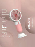 Mobile phone stand Small fan Handheld usb charging mini fruit portable office student electric fan