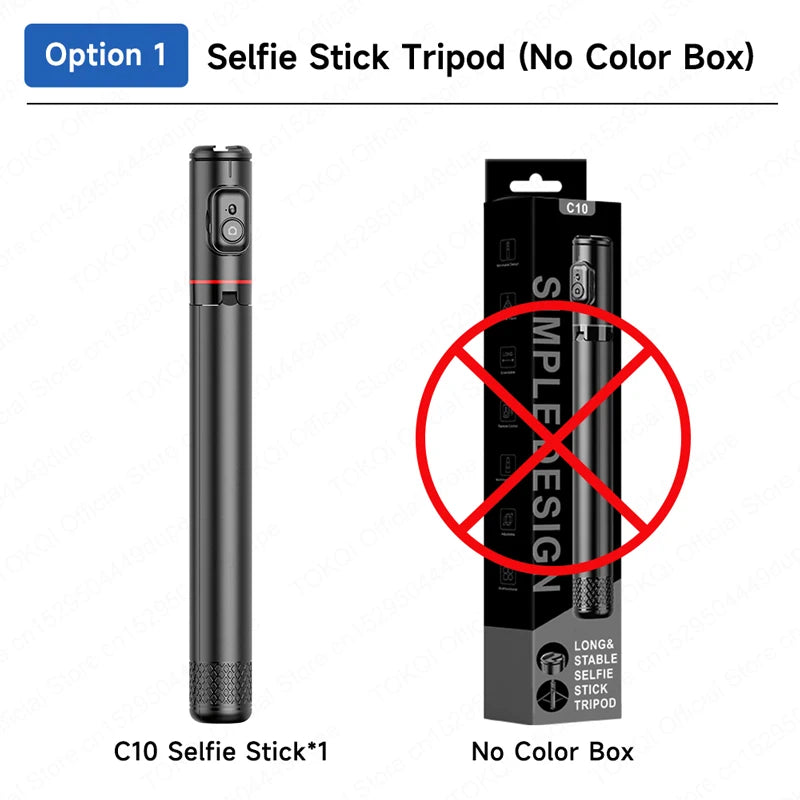 TOKQI C10 Tripod 72inch Extendable Bluetooth Selfie Stick, Aluminum Alloy Brackets for Smartphone iPhone Android Cellphone Shoot