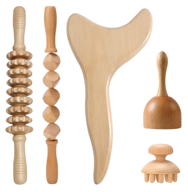Ensemble de Rouleaux à Main en Bois Anti-Cellulite (Options Multiples)