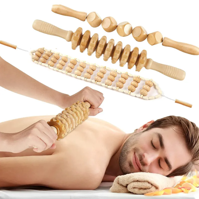 Ensemble de Rouleaux à Main en Bois Anti-Cellulite (Options Multiples)